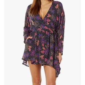 Free People Teegan Mini Dress Twilight Combo Boho Colorful Size M